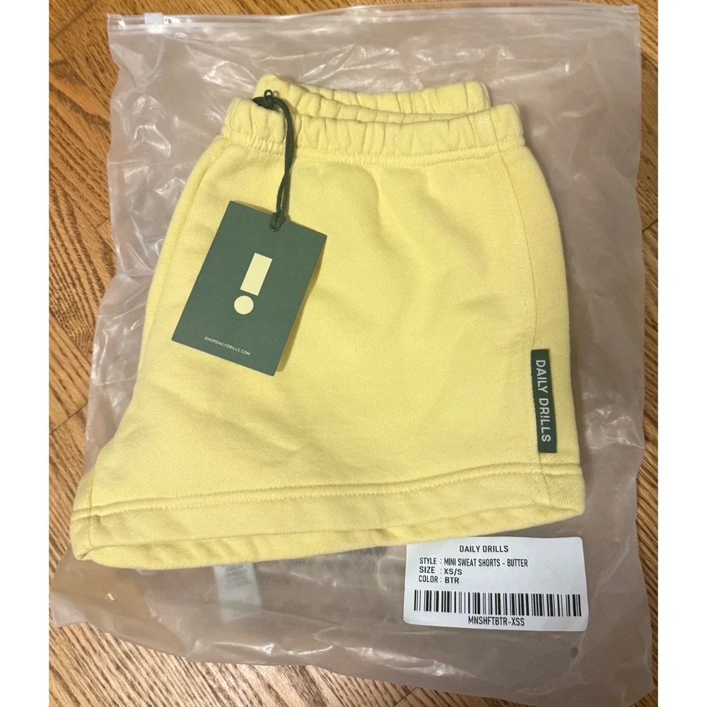 Daily Drills Mini Sweat Shorts Size XS/S Butter NWT